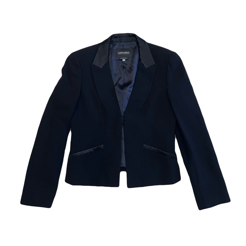 Giorgio Armani Wool Blend Cropped Blazer